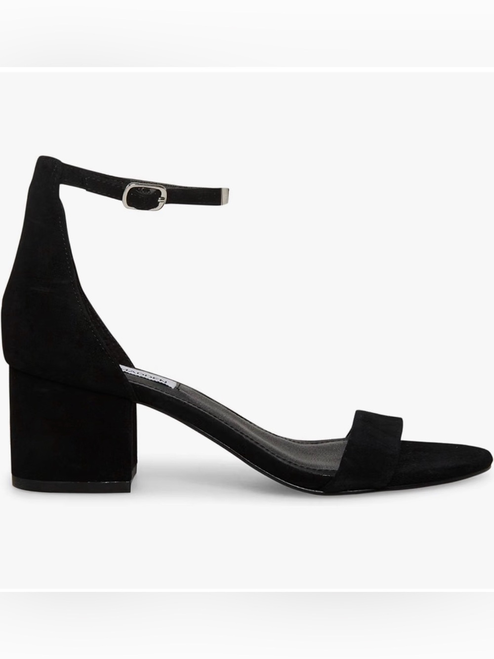 Steve Madden Irenee Black Suede Block Heels 7